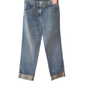 Gymboree Cropped Denim Jeans with Cuffed Ankles Size 12 New with Tags